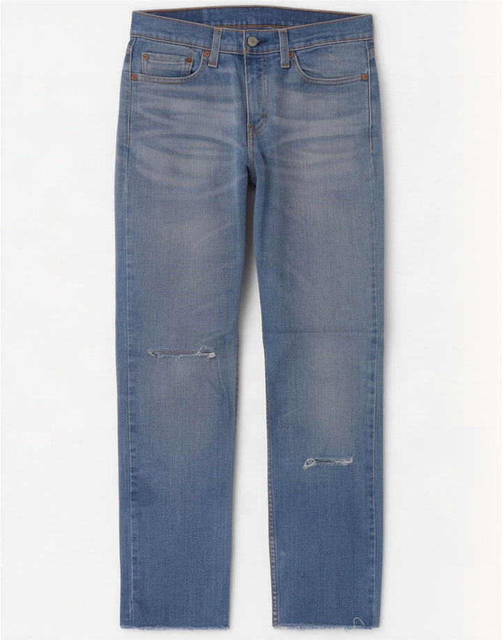 Levi's Womens 514 Distressed Straight Jeans W28 L30 Blue