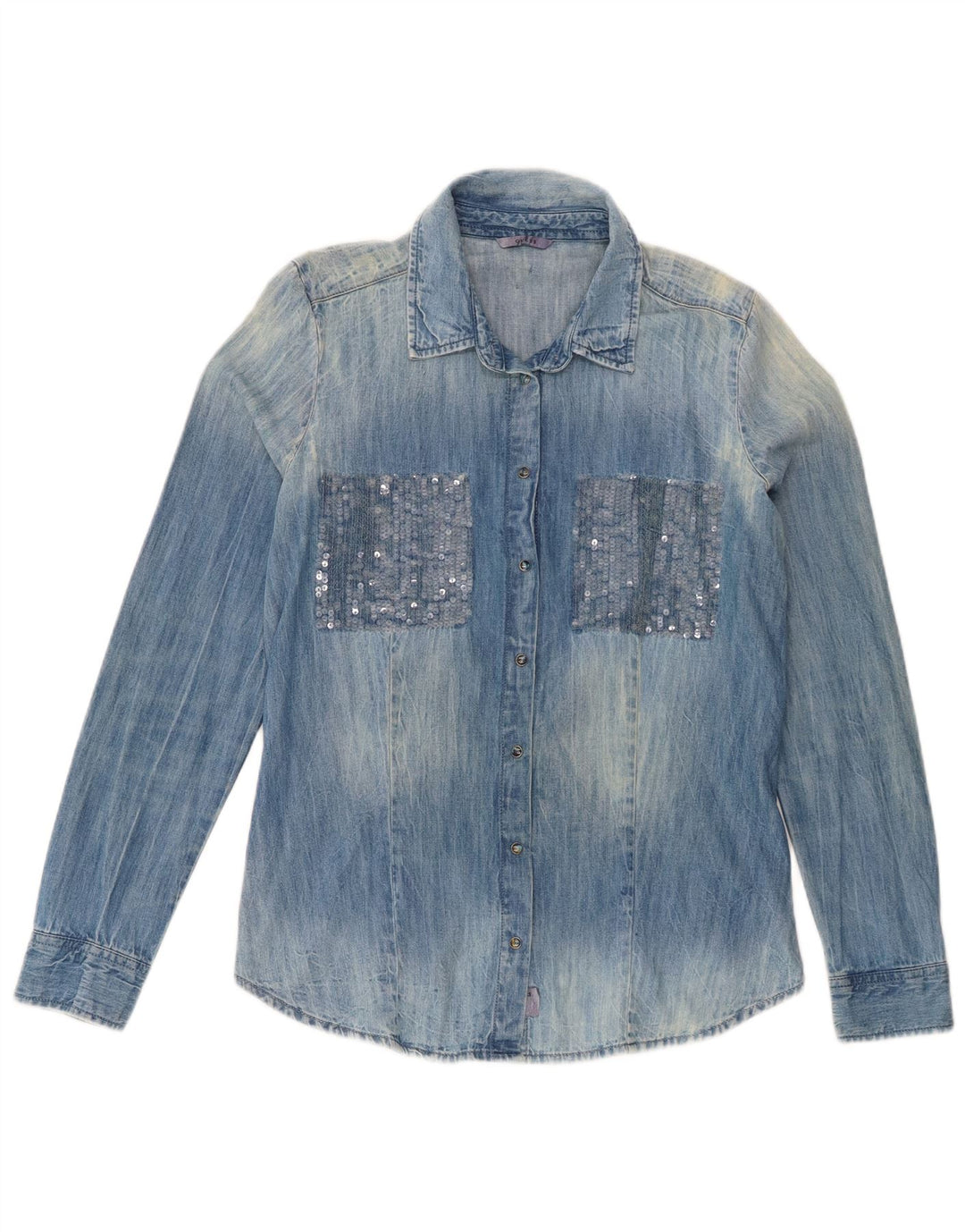 Guess Womens Oversized Denim Shirt UK 6 XS  Blue Cotton