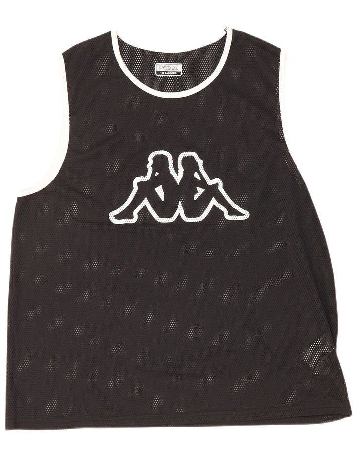 KAPPA Mens Graphic Vest Top XL Black Polyester