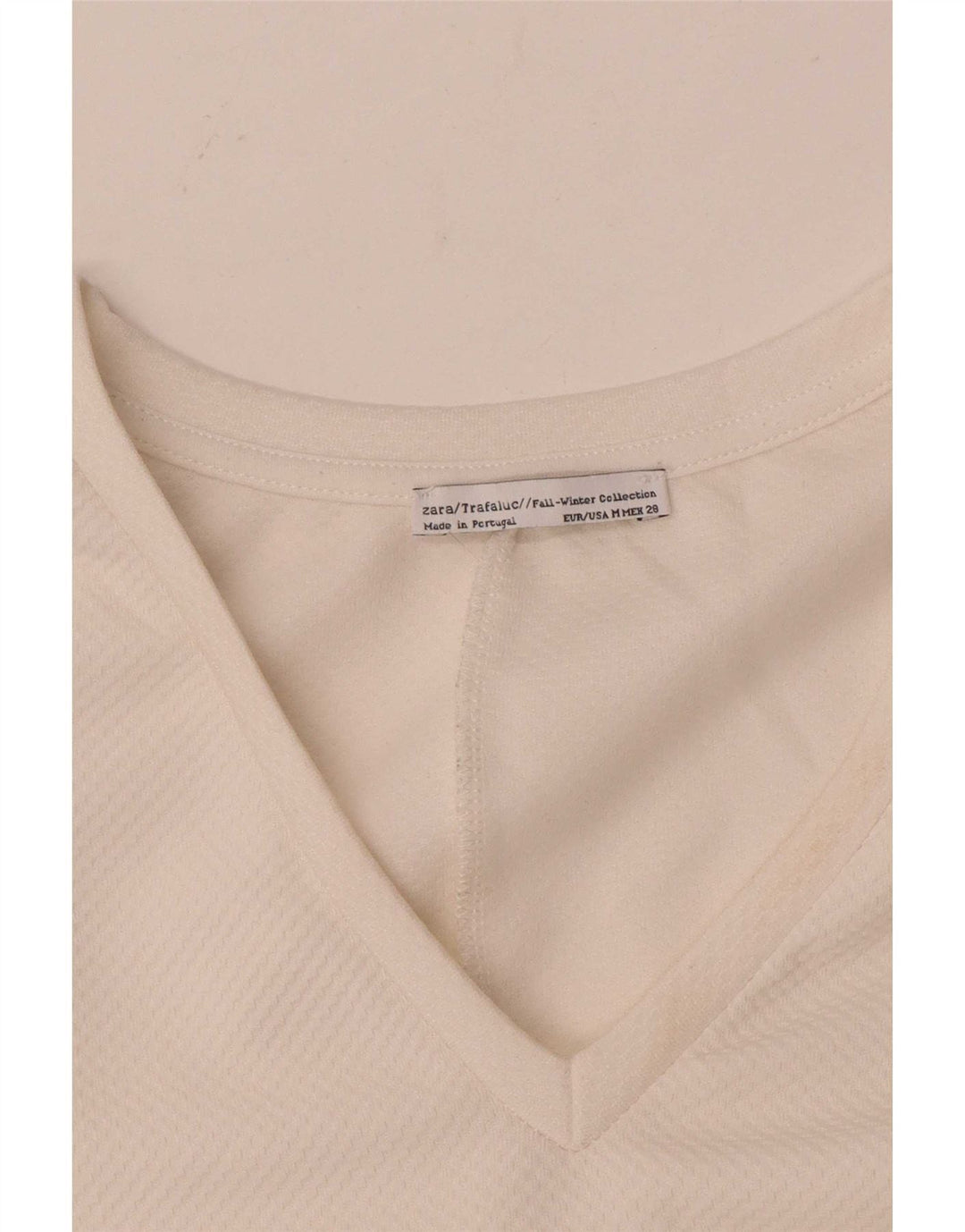 Zara Womens Trafaluc Top Long Sleeve UK 14 Medium Off White