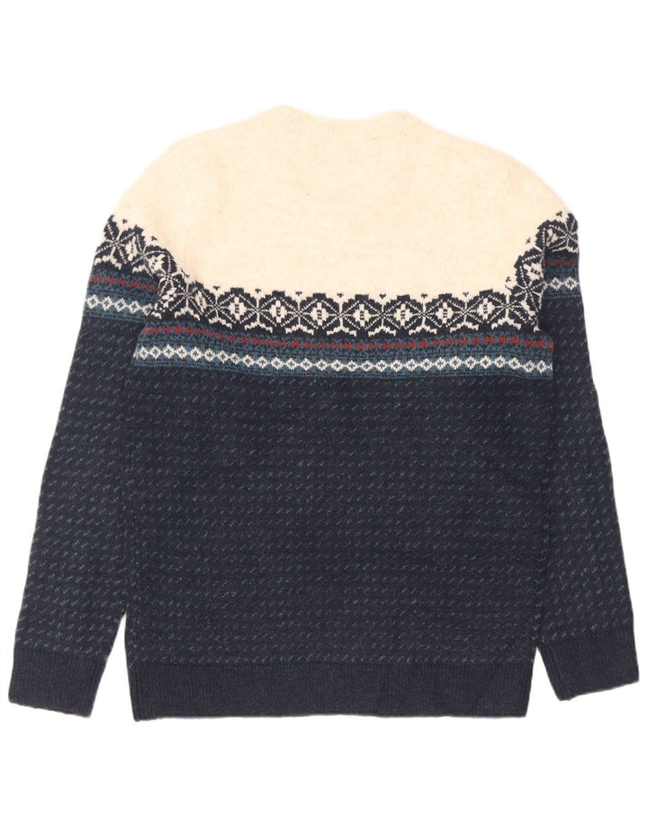 Marks & Spencer Mens Crew Neck Jumper Sweater Small Navy Blue Colourblock