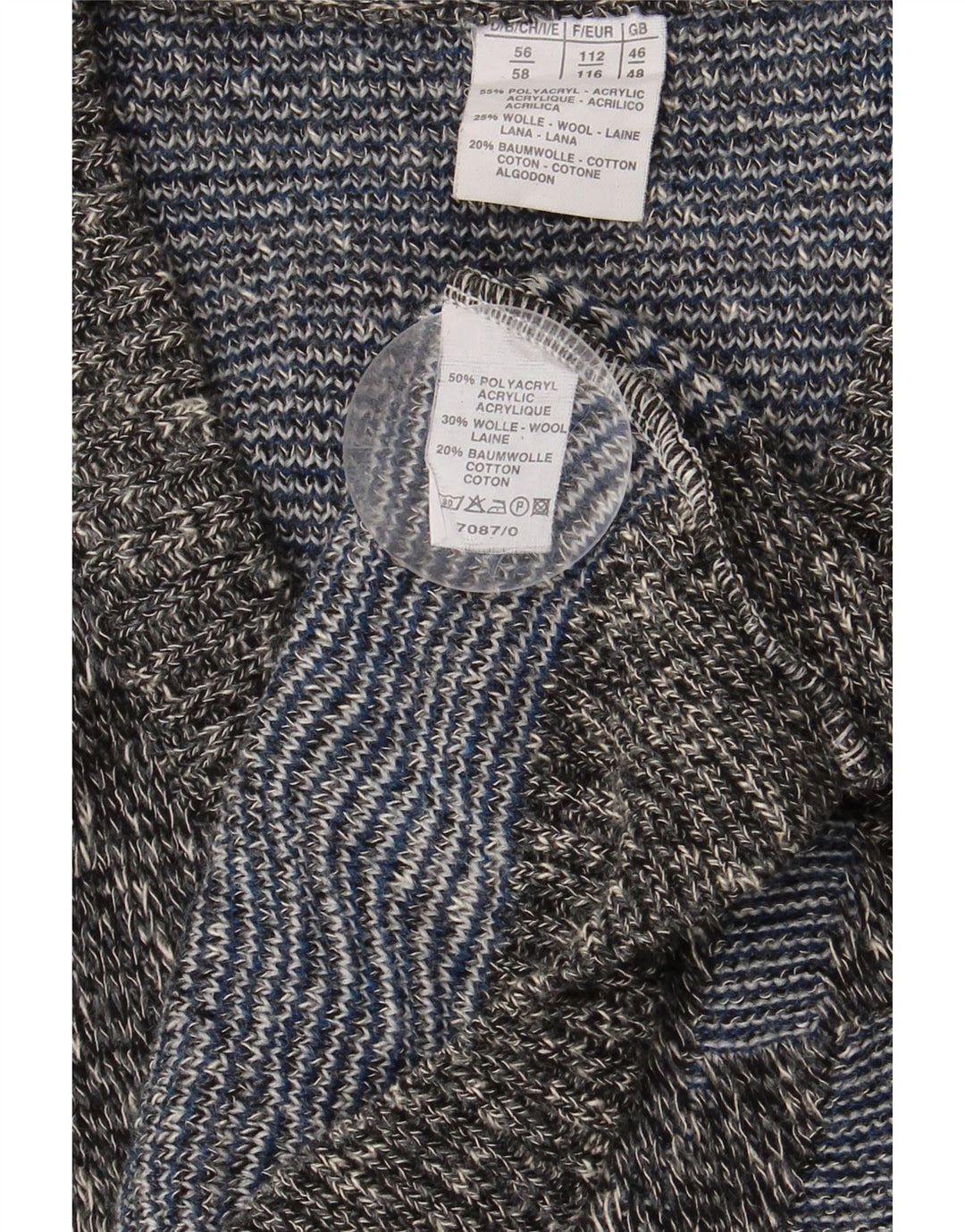 VINTAGE Mens V-Neck Jumper Sweater UK 46/48 2XL Multicoloured Geometric