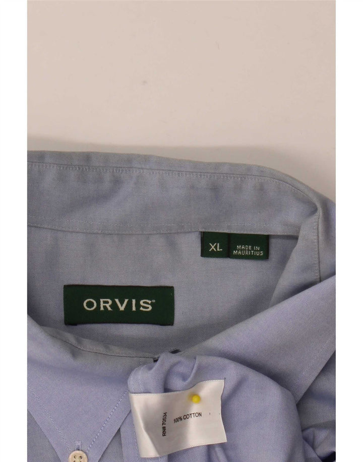Orvis Mens Shirt XL Blue Cotton