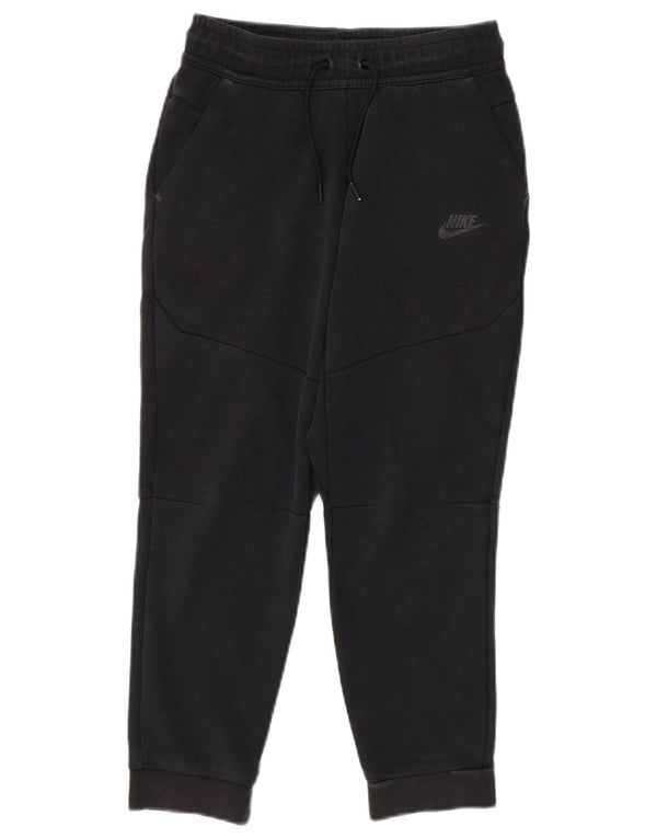 NIKE Boys Tracksuit Trousers Joggers 12-13 Years Large Black Cotton