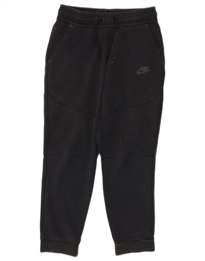 NIKE Boys Tracksuit Trousers Joggers 12-13 Years Large Black Cotton