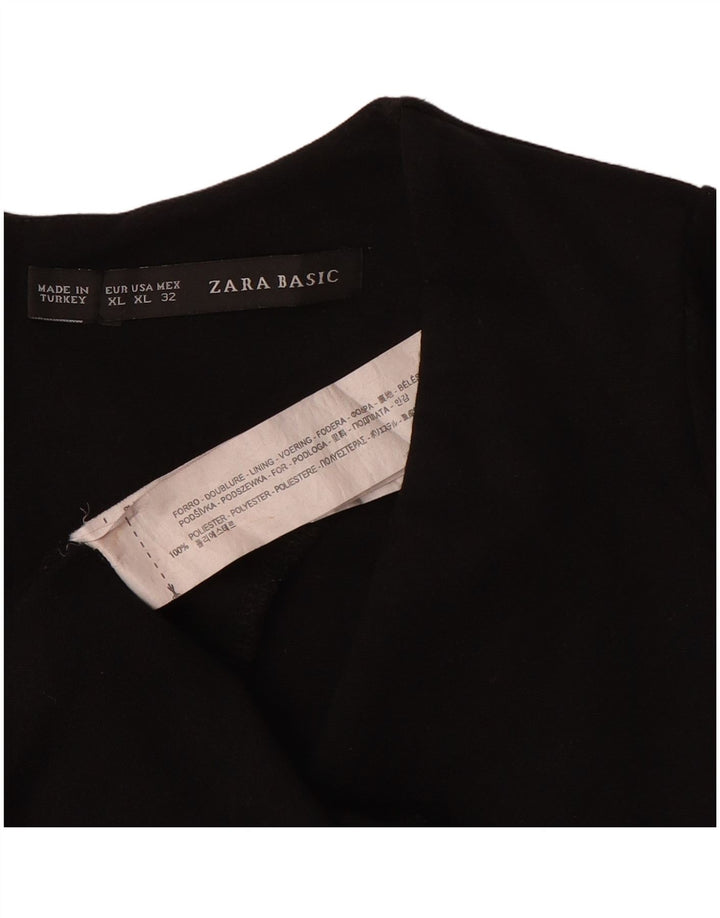 Zara Womens 3/4 Sleeve Sheath Dress UK 18 XL Black Polyester