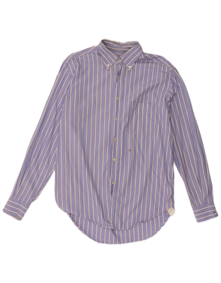 Massimo Dutti Mens Shirt EU 42 Large Blue Striped