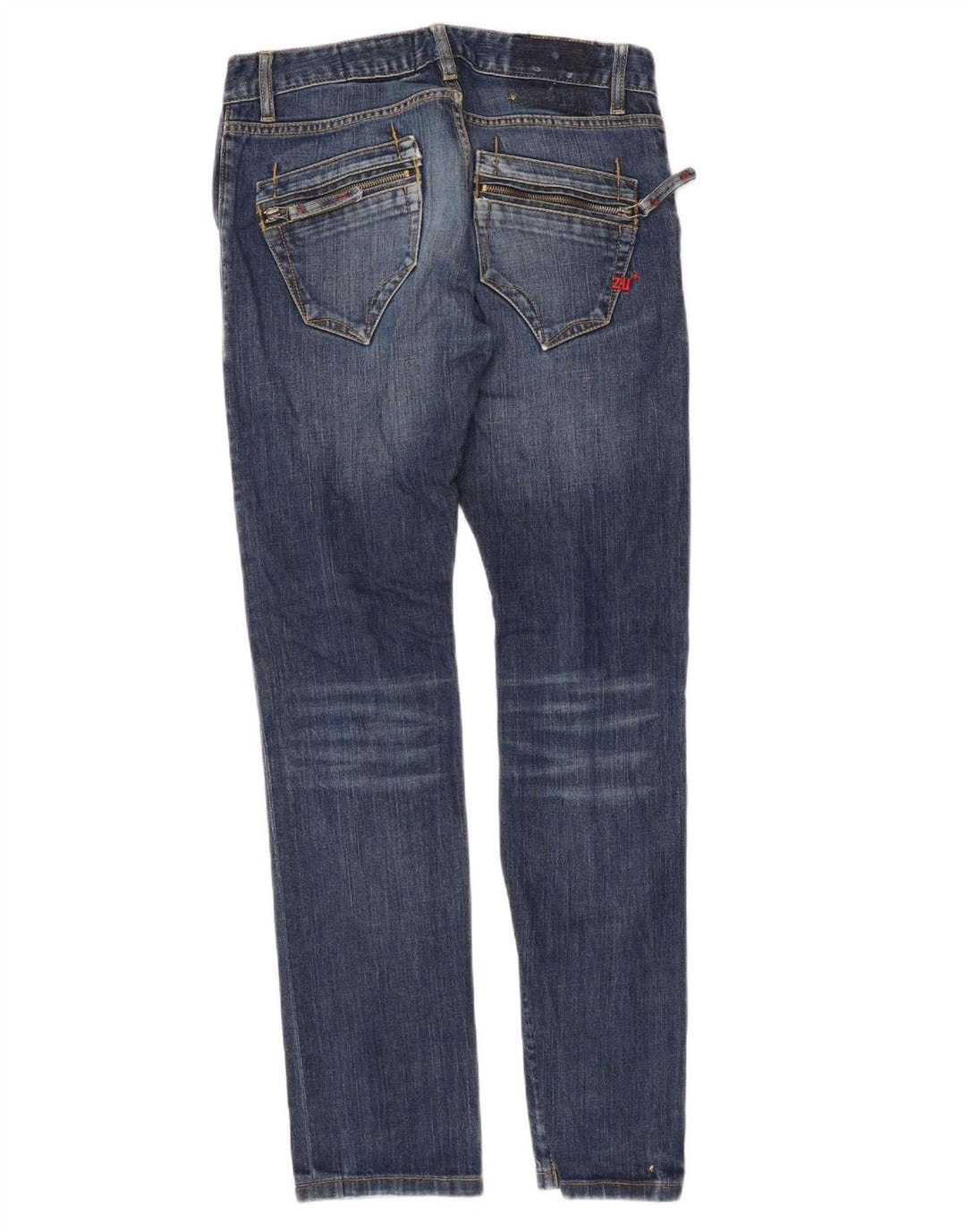 ZU ELEMENTS Mens Tight Fit Slim Jeans W28 L31  Blue Cotton