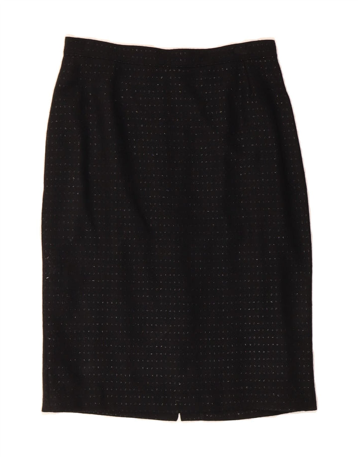 VINTAGE Womens Straight Skirt W28 Medium  Black Spotted Vintage Vintage and Second-Hand Vintage from Messina Hembry 