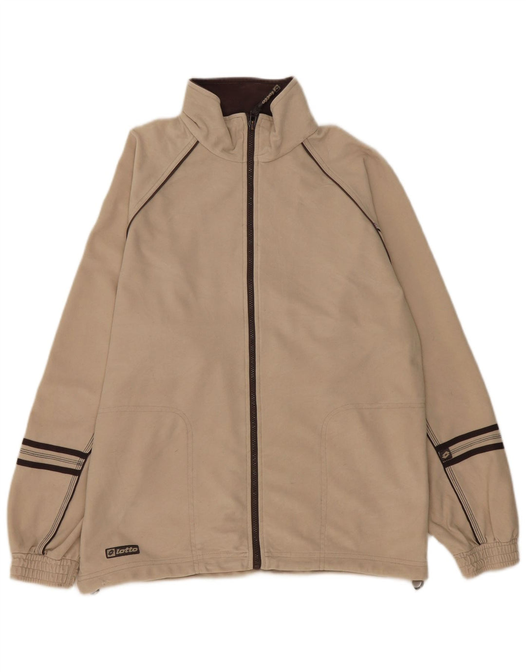 Lotto Mens Tracksuit Top Jacket UK 40/42 Large Beige Polyester