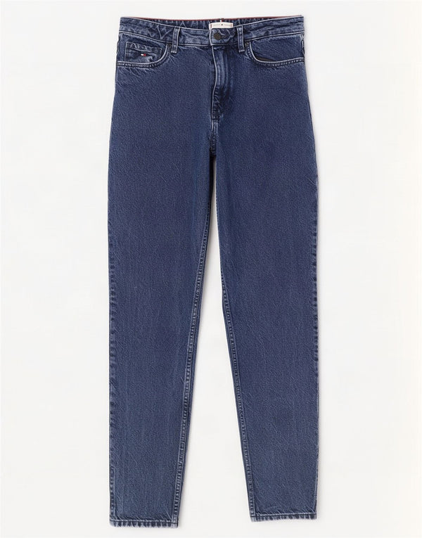 Tommy Hilfiger Womens Gramercy High Rise Tapered Jeans W28 L32 Blue Cotton