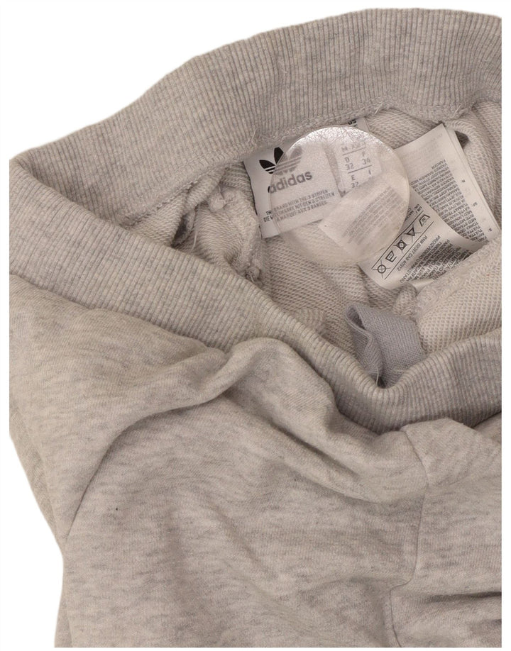 ADIDAS Womens Tracksuit Trousers Joggers UK 6 XS Grey Flecked Cotton
