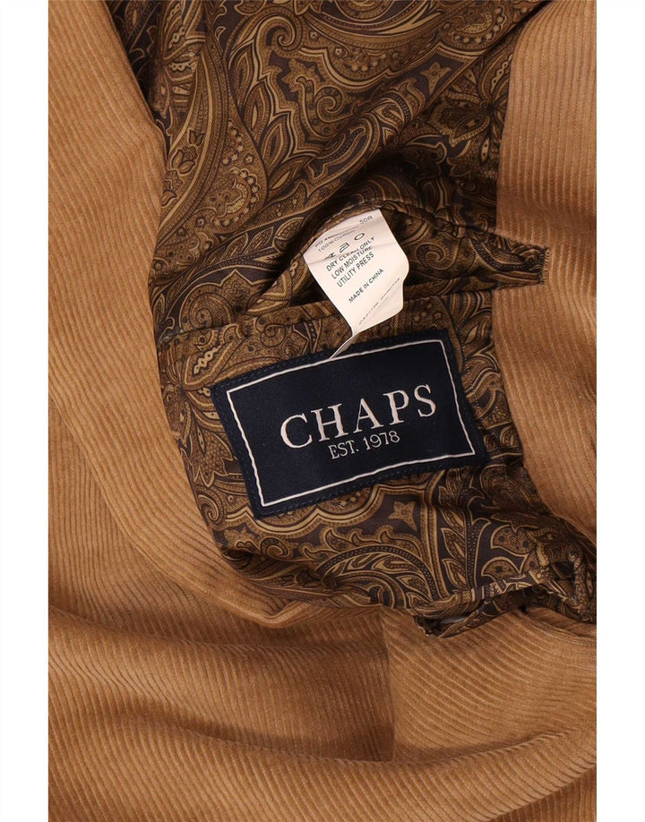 Chaps Mens 2 Button Corduroy Blazer Jacket IT 50 Large Beige Cotton