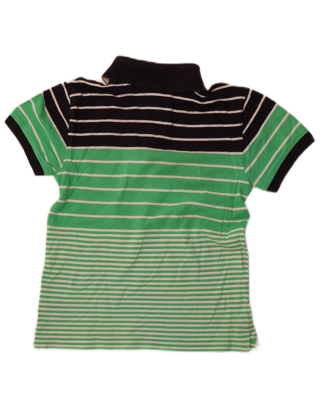 TOMMY HILFIGER Girls Polo Shirt 11-12 Years Green Colourblock Cotton