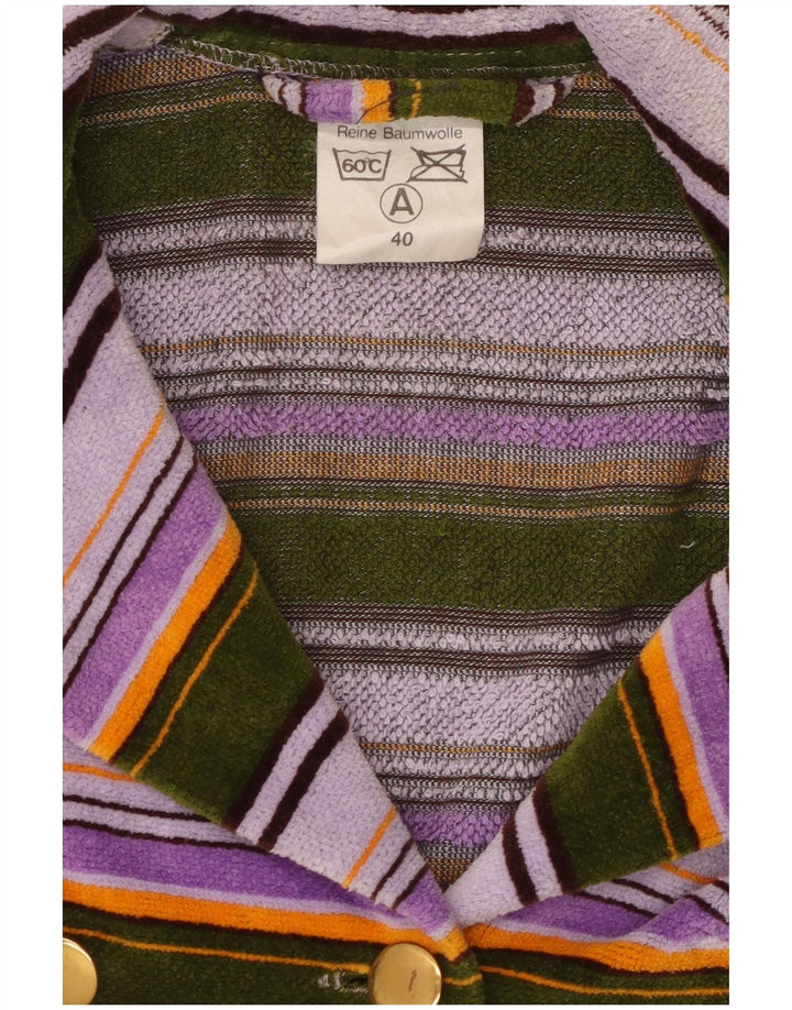 VINTAGE Womens Terry Cloth Blazer Jacket EU 40 Medium Multicoloured