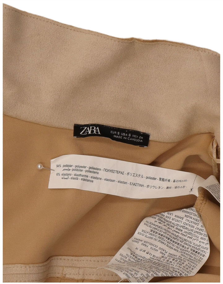 Zara Womens Open Oversized Overcoat UK 10 Small Beige Polyester