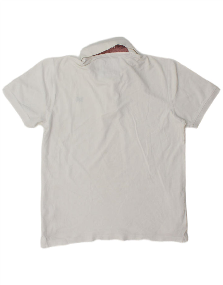 Crew Clothing Mens Polo Shirt Medium White Cotton