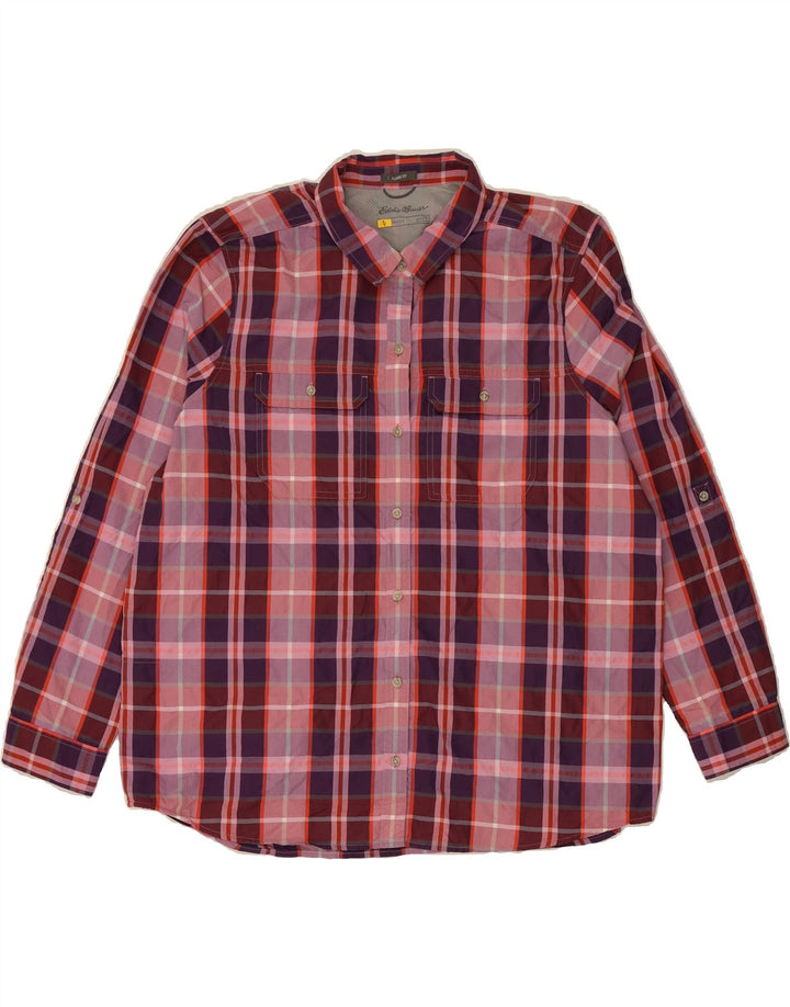 EDDIE BAUER Womens Classic Fit Shirt UK 20 2XL Multicoloured Check Vintage Eddie Bauer and Second-Hand Eddie Bauer from Messina Hembry 