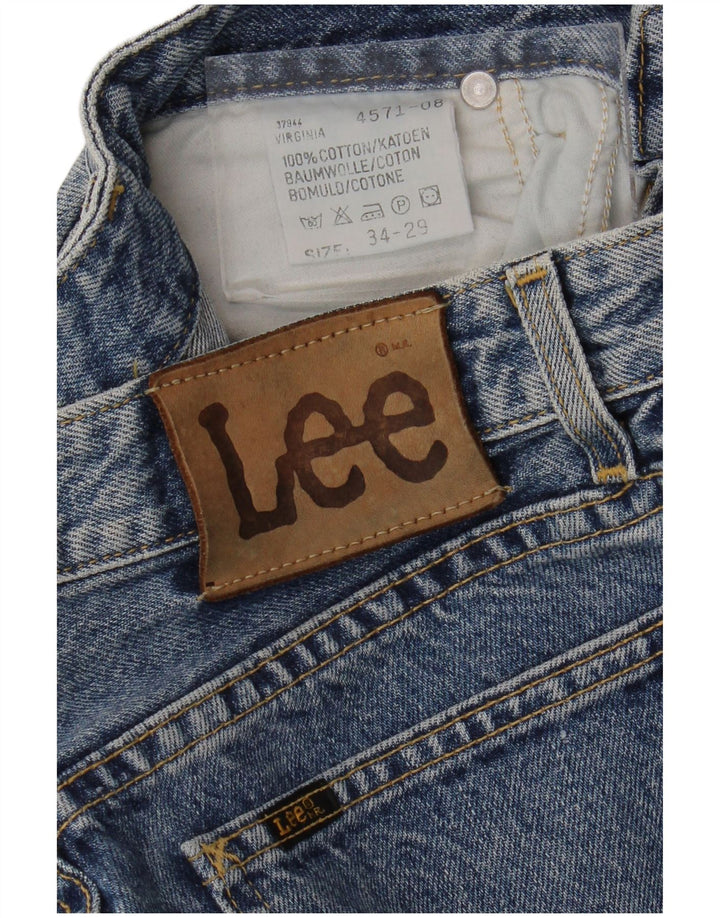 LEE Womens High Rise Tapered Jeans W34 L29 Blue Cotton