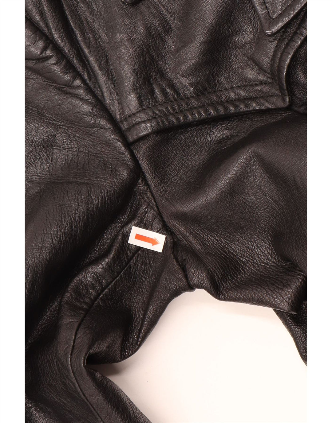 VINTAGE Womens Leather Coat UK 12 Medium Black Leather