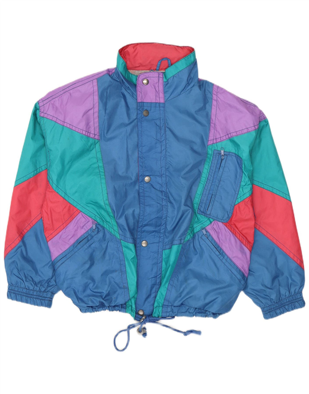 MC Kee's Womens Tracksuit Top Jacket UK 16 Large Multicoloured Colourblock