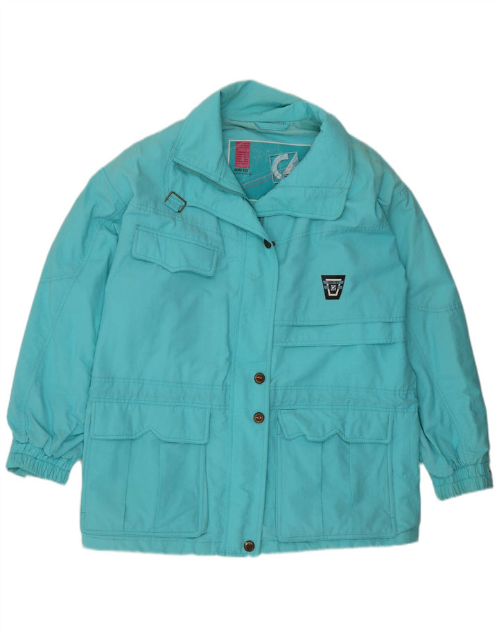 CRESTA Womens Gore-Tex Oversized Ski Jacket EU 40 Medium Turquoise Cotton