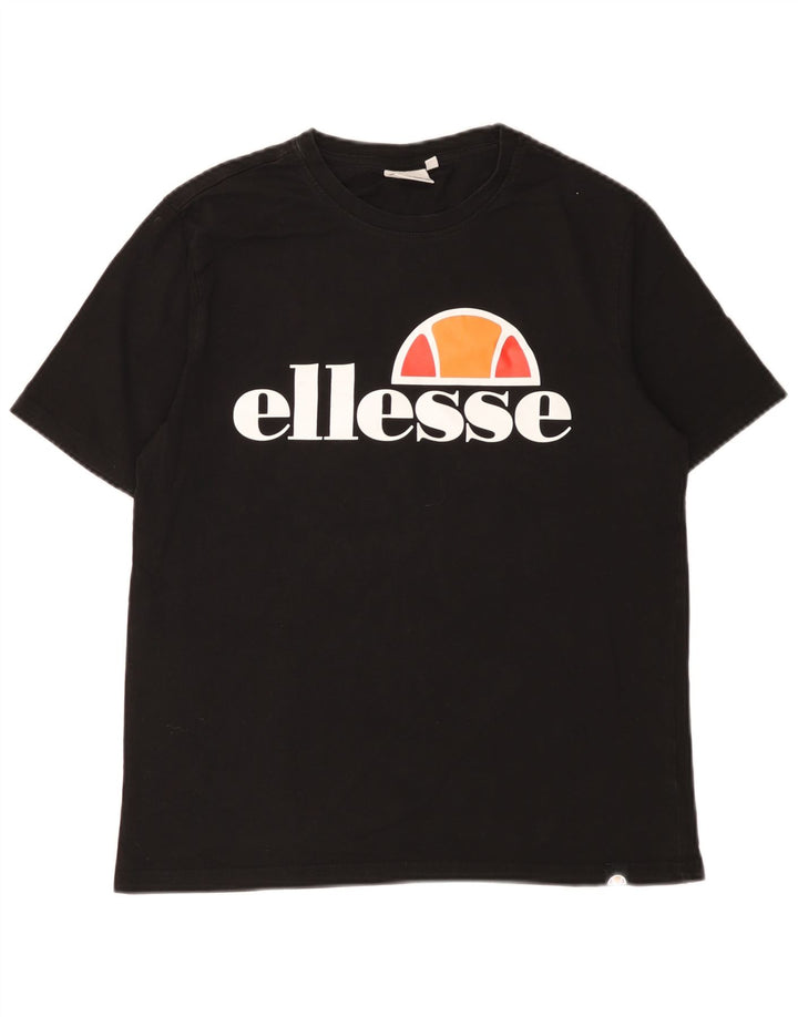 Ellesse Mens Graphic T-Shirt Top Small Black Cotton