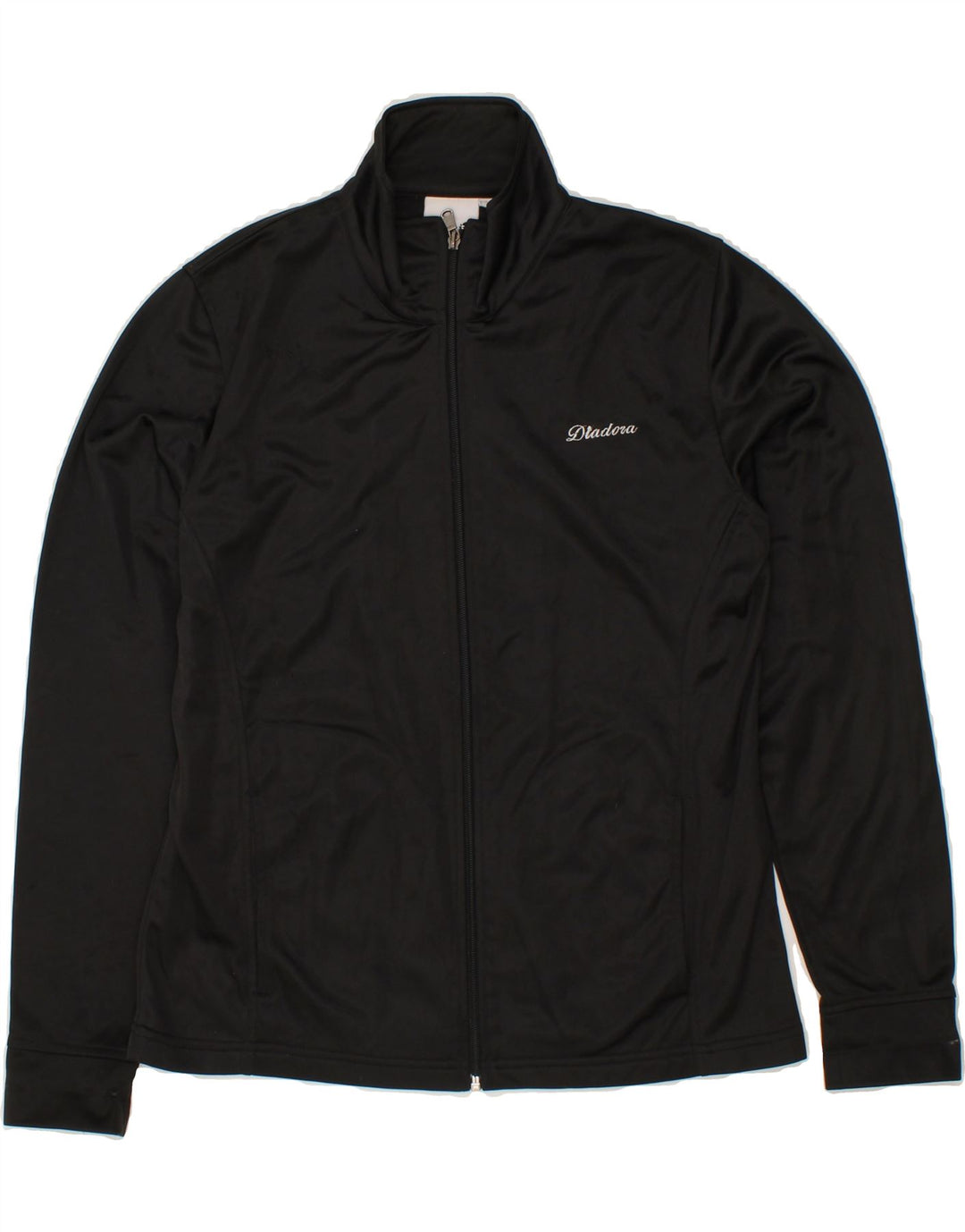 DIADORA Womens Tracksuit Top Jacket UK 16 Large Black Polyester Vintage Diadora and Second-Hand Diadora from Messina Hembry 