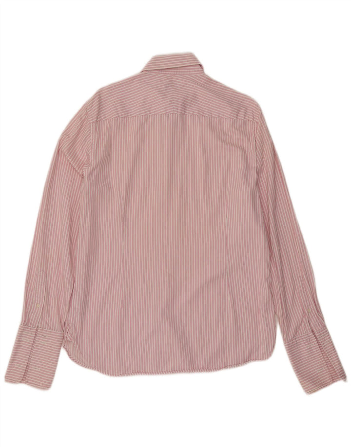 JAEGER Mens Formal Shirt Size 15 1/2 Medium Pink Pinstripe Cotton