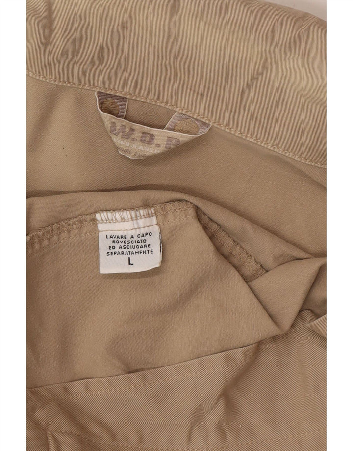 Vintage Mens Bomber Jacket UK 40 Large Beige Cotton
