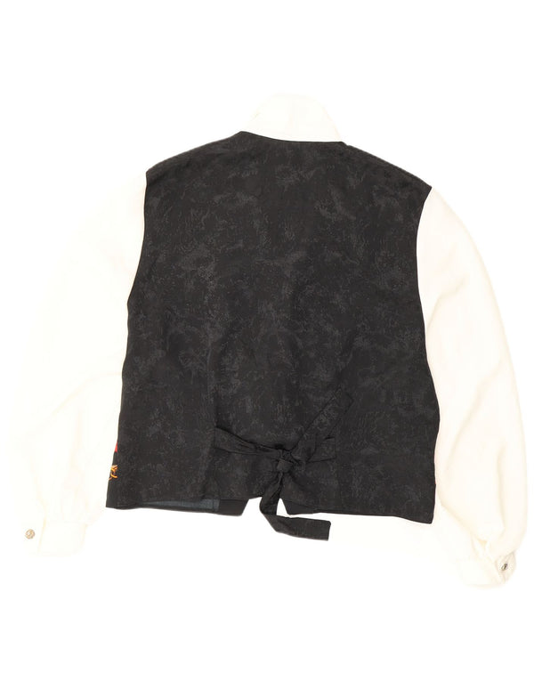 YESSICA Womens Graphic Shirt Blouse EU 42 Large Black Colourblock