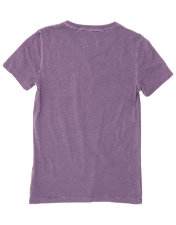 DIESEL Womens Graphic T-Shirt Top UK 10 Small Purple Cotton