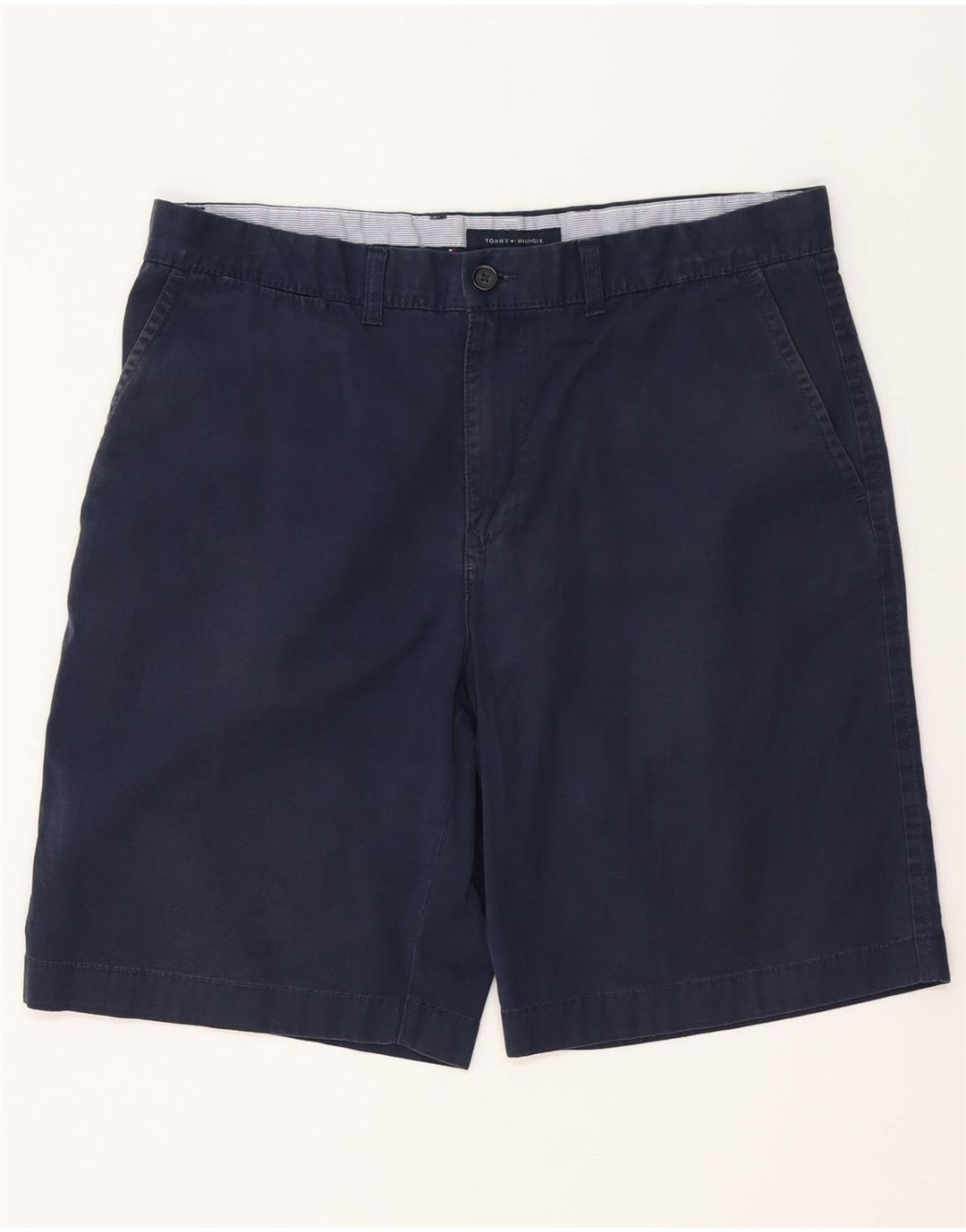 TOMMY HILFIGER Mens Chino Shorts W36 Large Navy Blue Cotton