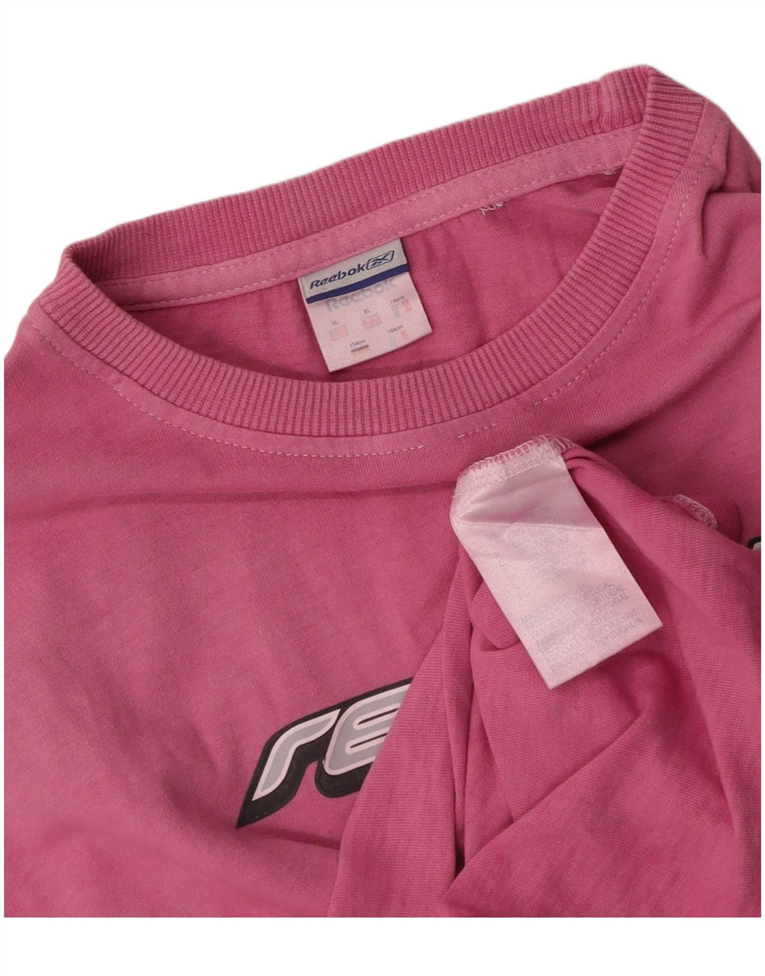 REEBOK Womens Graphic T-Shirt Top UK 18 XL Pink Cotton