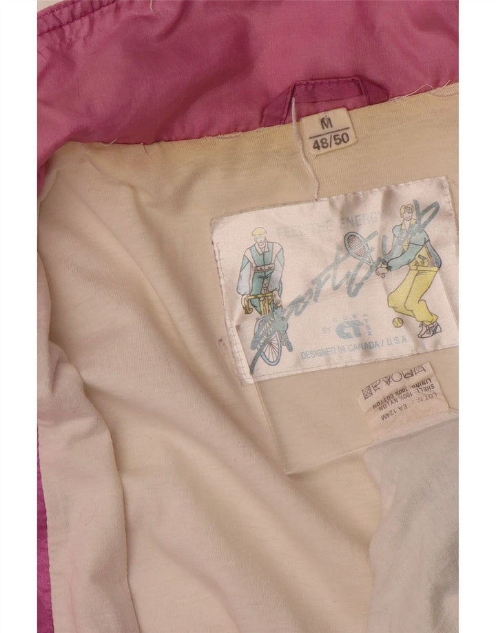 VINTAGE Mens Tracksuit Top Jacket IT 48/50 Medium Blue Colourblock Nylon