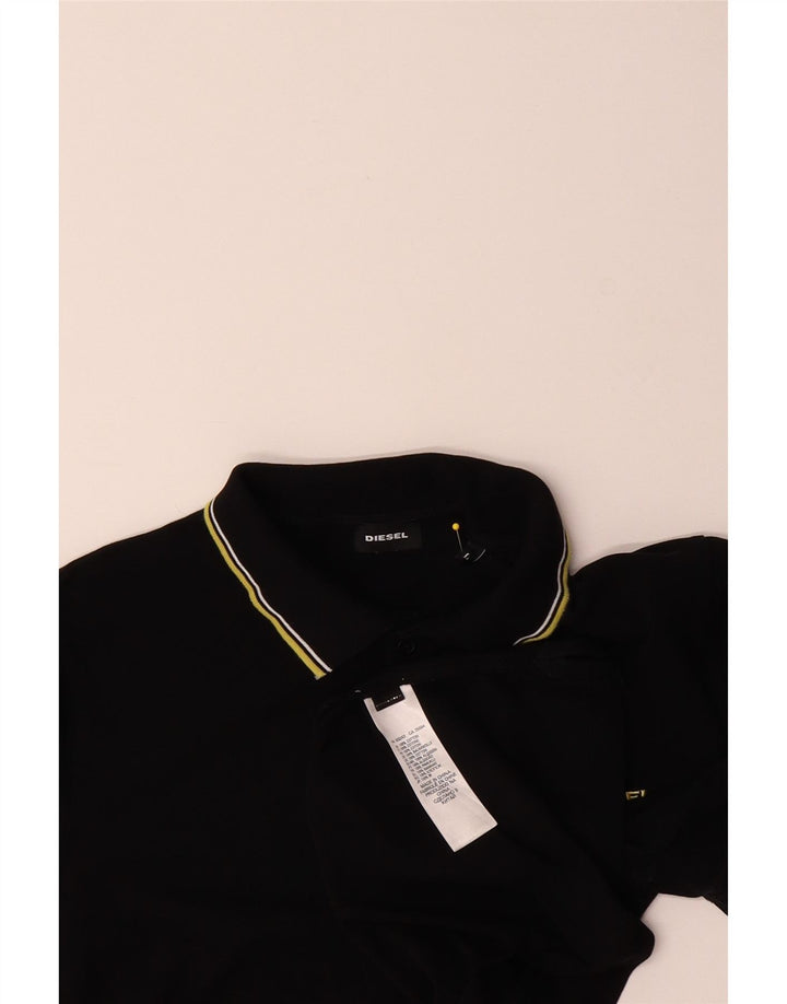 DIESEL Mens Polo Shirt Large Black Cotton