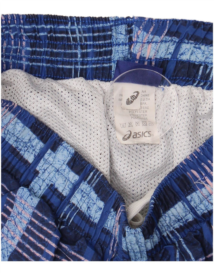 ASICS Mens Swimming Shorts Small  Blue Check Polyester