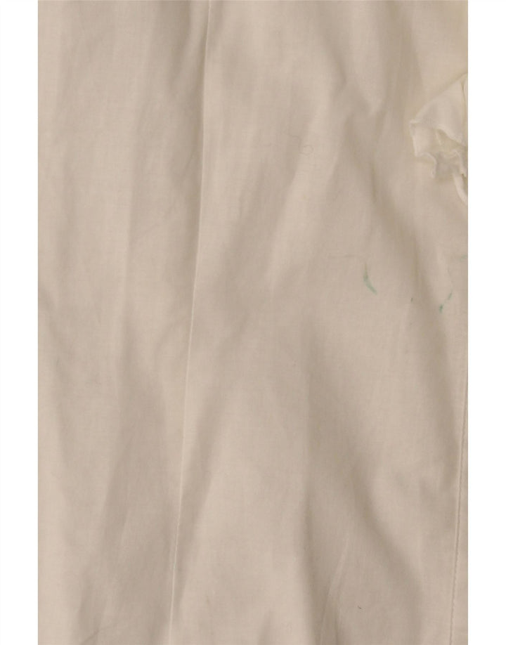 BENETTON Womens Ruffle Front Shirt UK 14 Large Off White