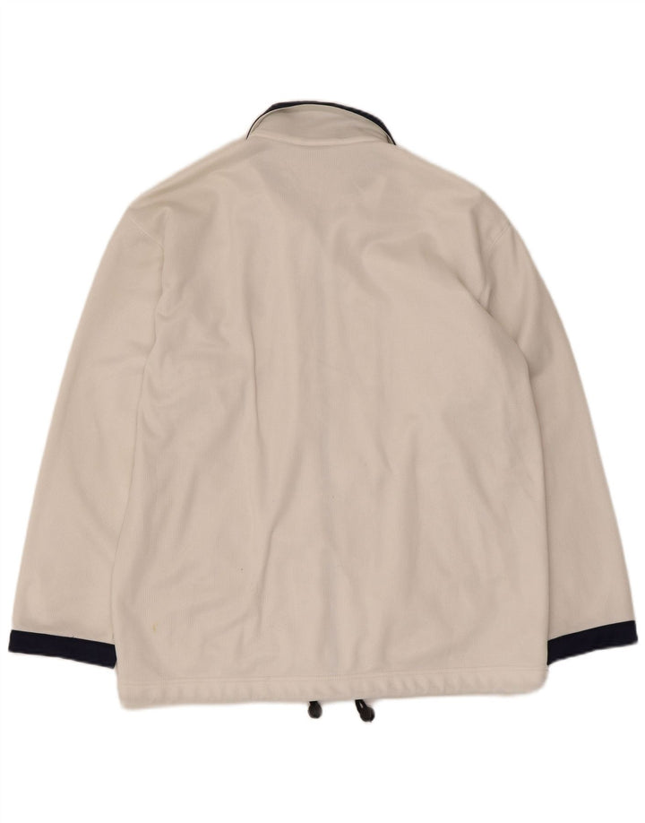 Asics Mens Tracksuit Top Jacket Small White Colourblock Polyester Sports