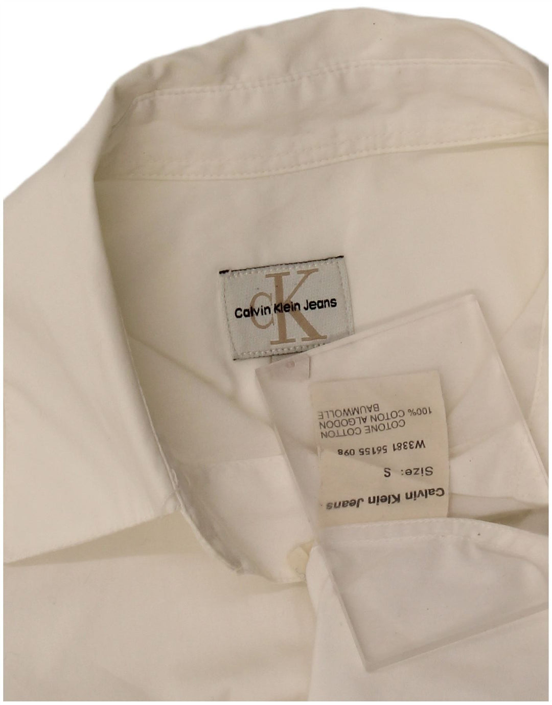 Calvin Klein Womens Shirt Small Off White Cotton