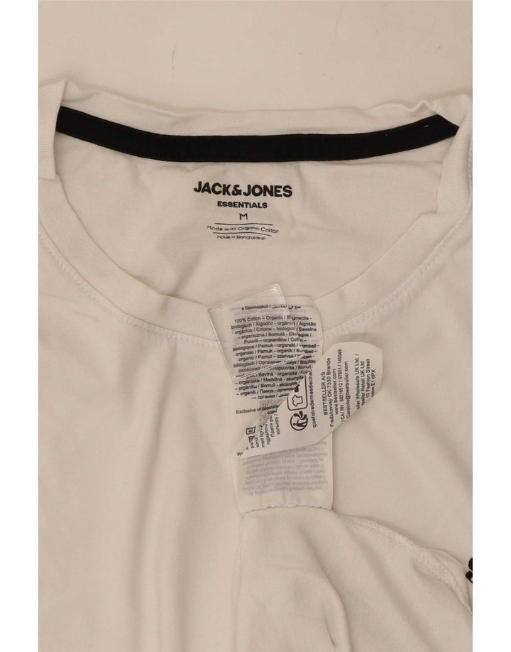 Jack & Jones Mens T-Shirt Top Medium White Cotton
