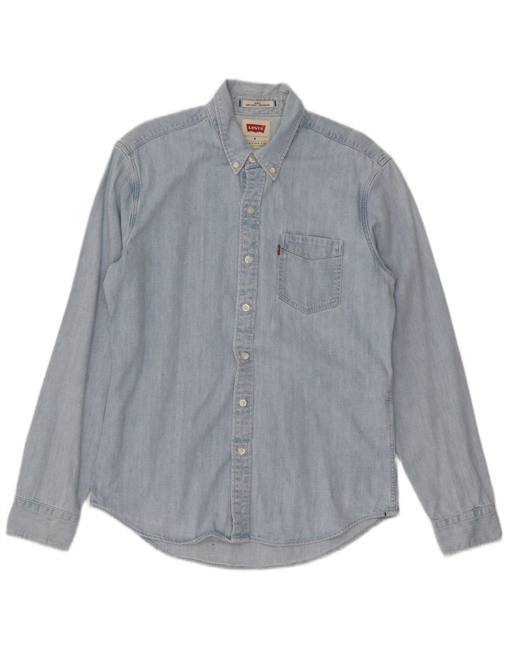 LEVI'S Mens Slim Fit Denim Shirt Medium Blue Cotton