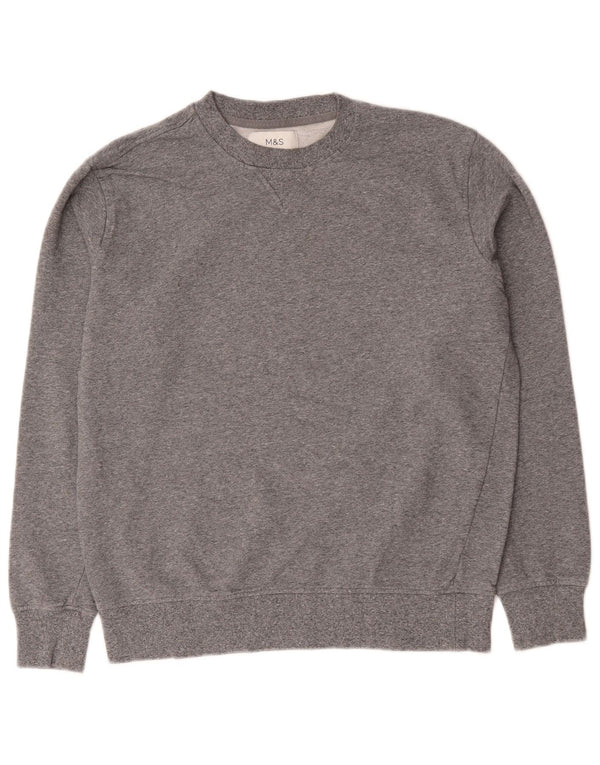 Marks & Spencer Mens Sweatshirt Jumper Medium Grey Flecked Cotton