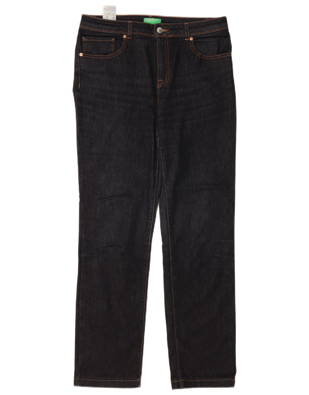 BENETTON Womens Straight Jeans W31 L30 Navy Blue Cotton