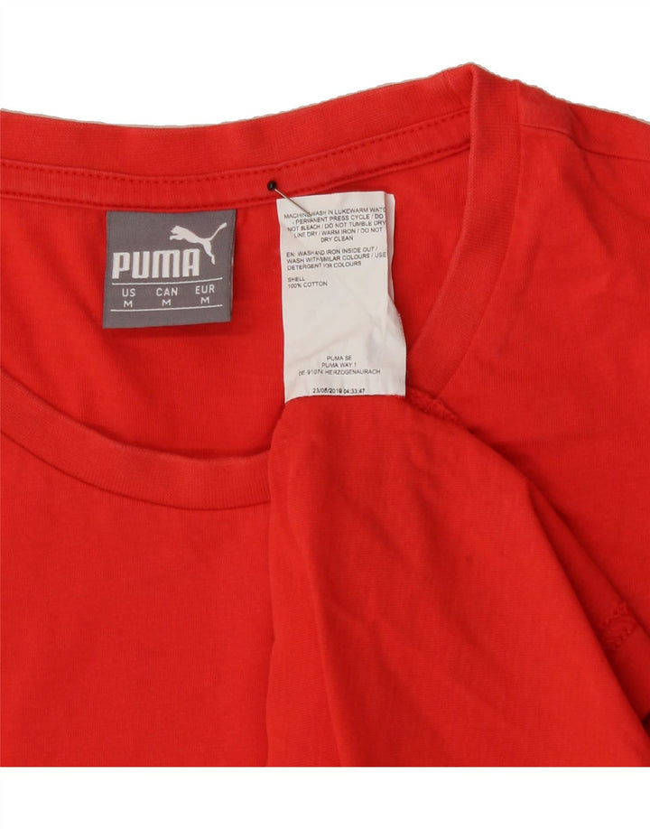 PUMA Mens T-Shirt Top Medium Orange Cotton Vintage Puma and Second-Hand Puma from Messina Hembry 