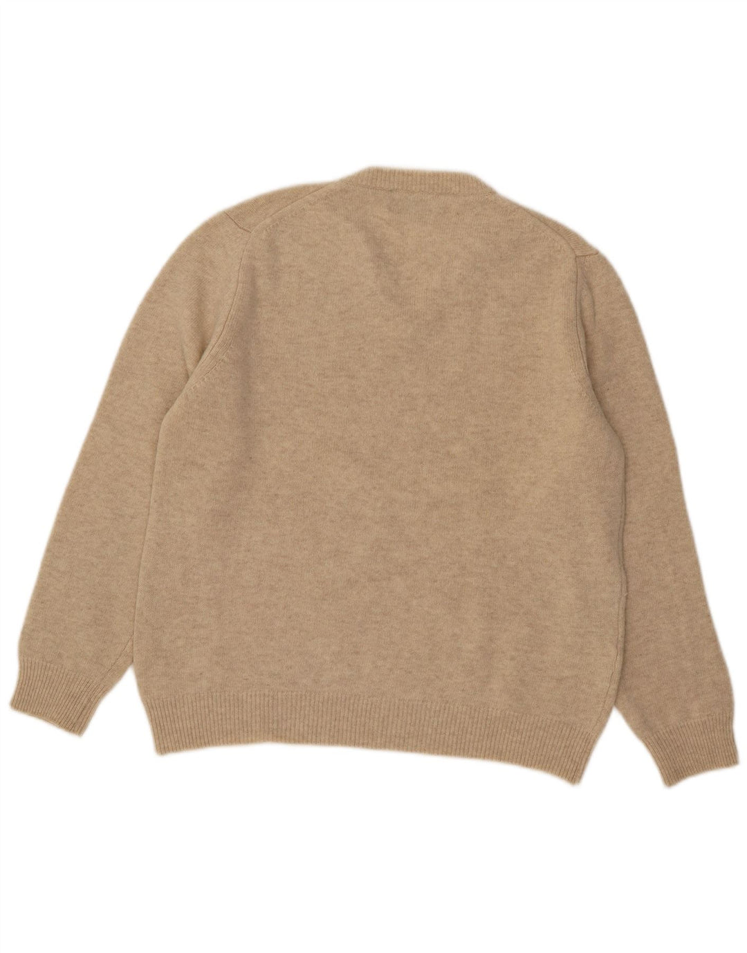 Henry Cottons Mens V-Neck Jumper Sweater Medium Beige Wool