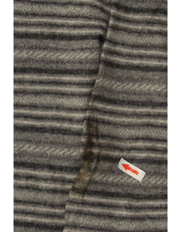 Marlboro Classics Mens Crew Neck Jumper Sweater XL Grey Striped