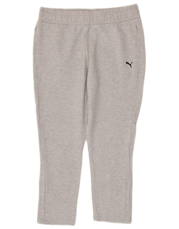 PUMA Womens Graphic Tracksuit Trousers UK 14 Large  Grey Cotton