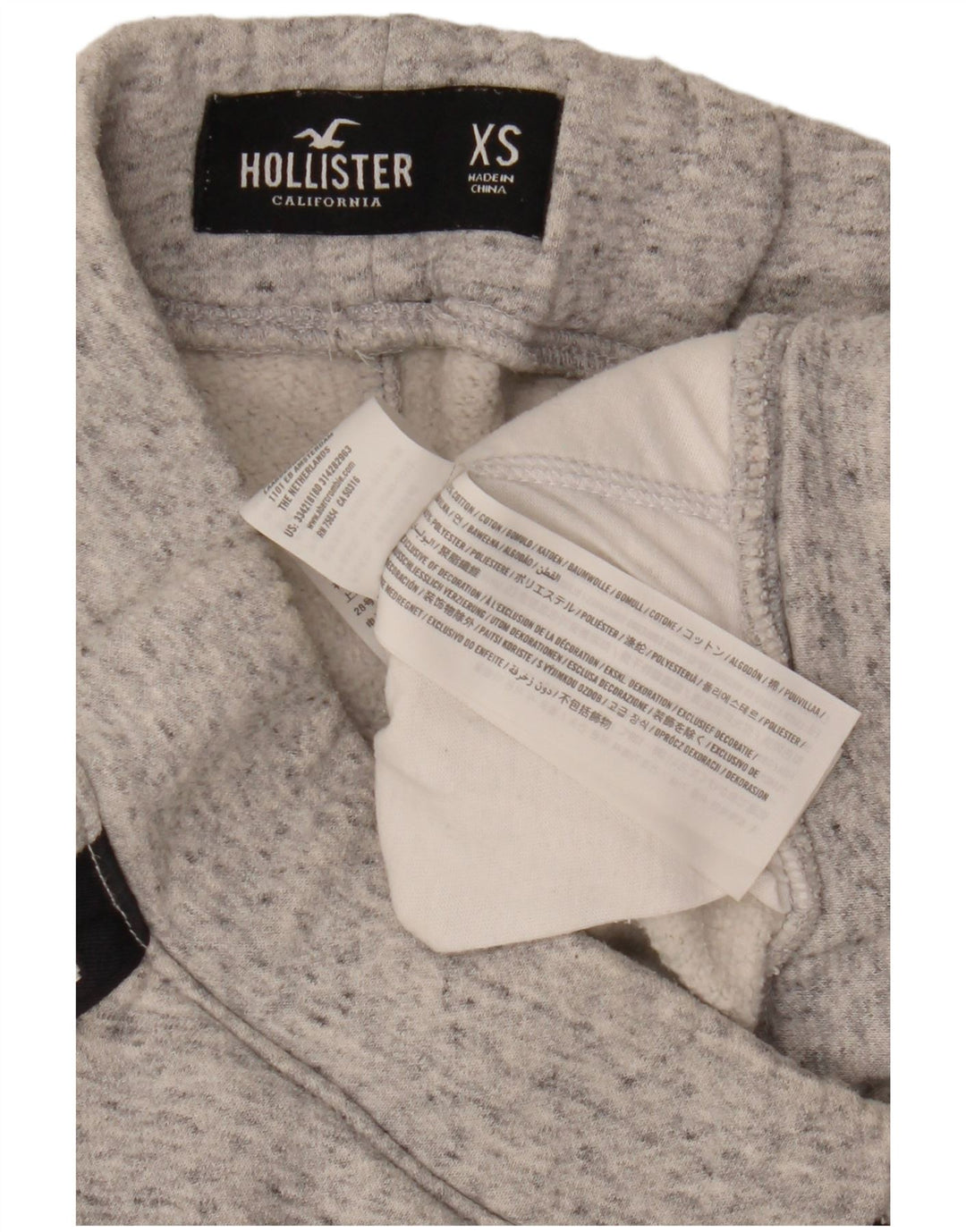 HOLLISTER Mens Graphic Tracksuit Trousers Joggers XS  Grey Flecked Cotton