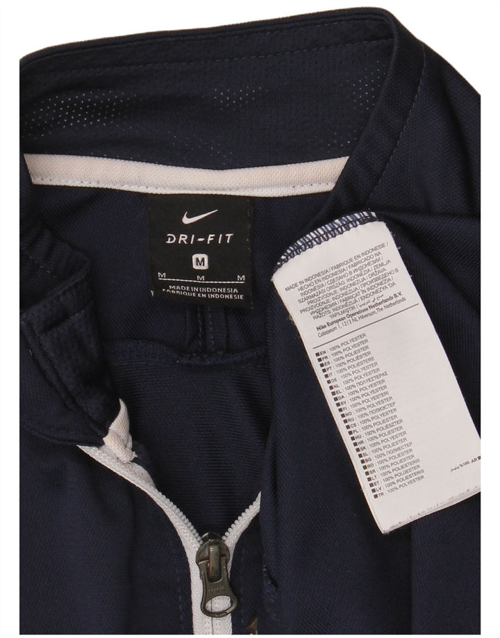 Nike Mens Dri Fit Tracksuit Top Jacket Medium Navy Blue Polyester